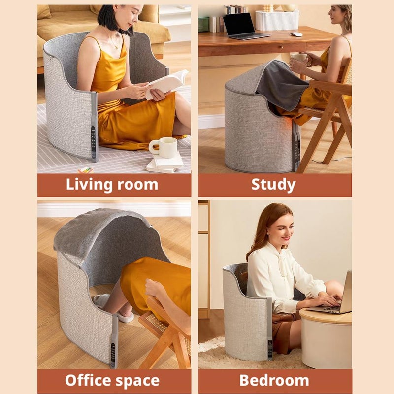 Foot Warmer, Desk Heater, Under Desk Heater with Plush Fleece Blanket, Fast Heating Portable Design, 5 Level Temperature Control and Lcd Display, Safe for Office Home Use. - Image 2